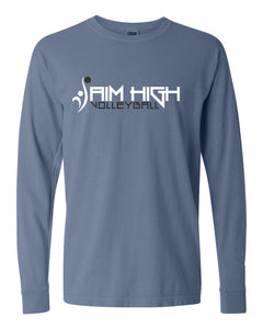 AIM HIGH VOLLEYBALL Comfort Colors Long Sleeve Tee Blue Jean