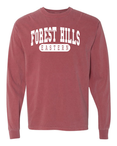FOREST HILLS EASTERN Comfort Colors Long Sleeve in Brick