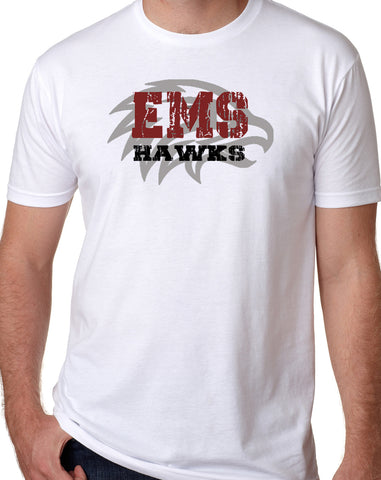 EMS HAWKS DISTRESSED W/HAWK Gildan Softstyle T-Shirt (Available in Youth Sizes)