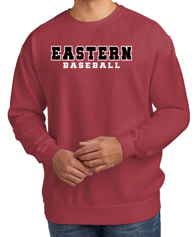 EASTERN BASEBALL Comfort Colors Crew Neck Sweatshirt in Crimson