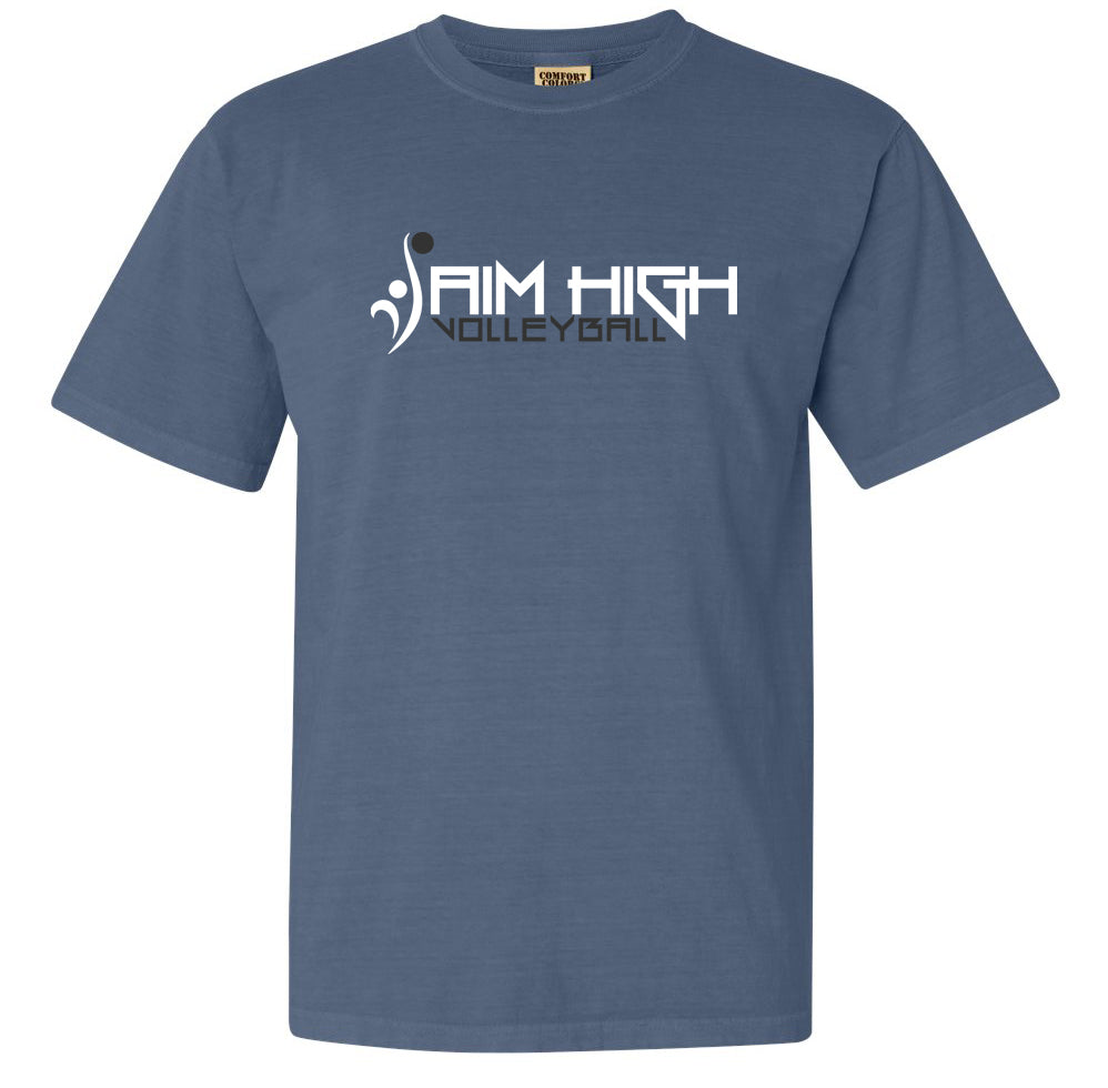 AIM HIGH VOLLEYBALL Comfort Colors Short Sleeve Tee Blue Jean