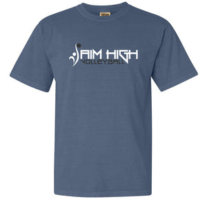 AIM HIGH VOLLEYBALL Comfort Colors Short Sleeve Tee Blue Jean