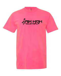 AIM HIGH VOLLEYBALL Comfort Colors Short Sleeve Tee Neon Pink