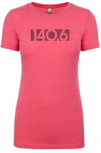 Woman's short sleeve triathlon tshirt "140.6 barcode" by Endurance Apparel