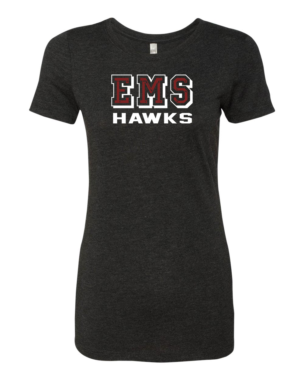 EMS HAWKS on black Fitted Tri-Blend Short Sleeve