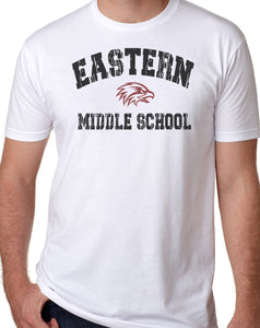 EMS EASTERN MIDDLE SCHOOL DISTRESSED Gildan Softstyle T-Shirt (Available in Youth Sizes)