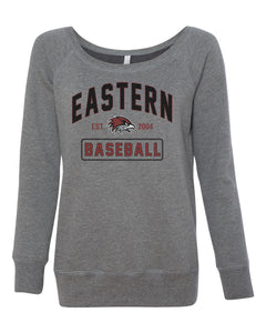 EASTERN BASEBALL EST Bella & Canvas Wide Neck Sweatshirt grey