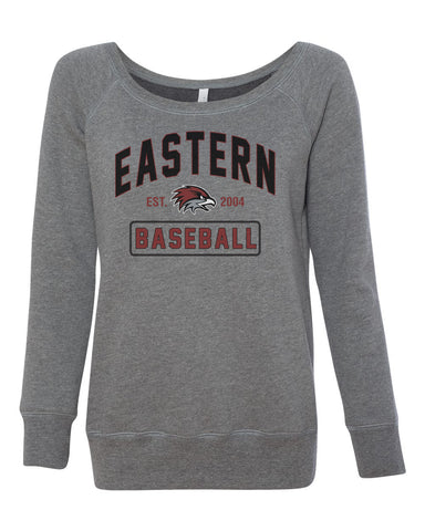 EASTERN BASEBALL EST Bella & Canvas Wide Neck Sweatshirt grey