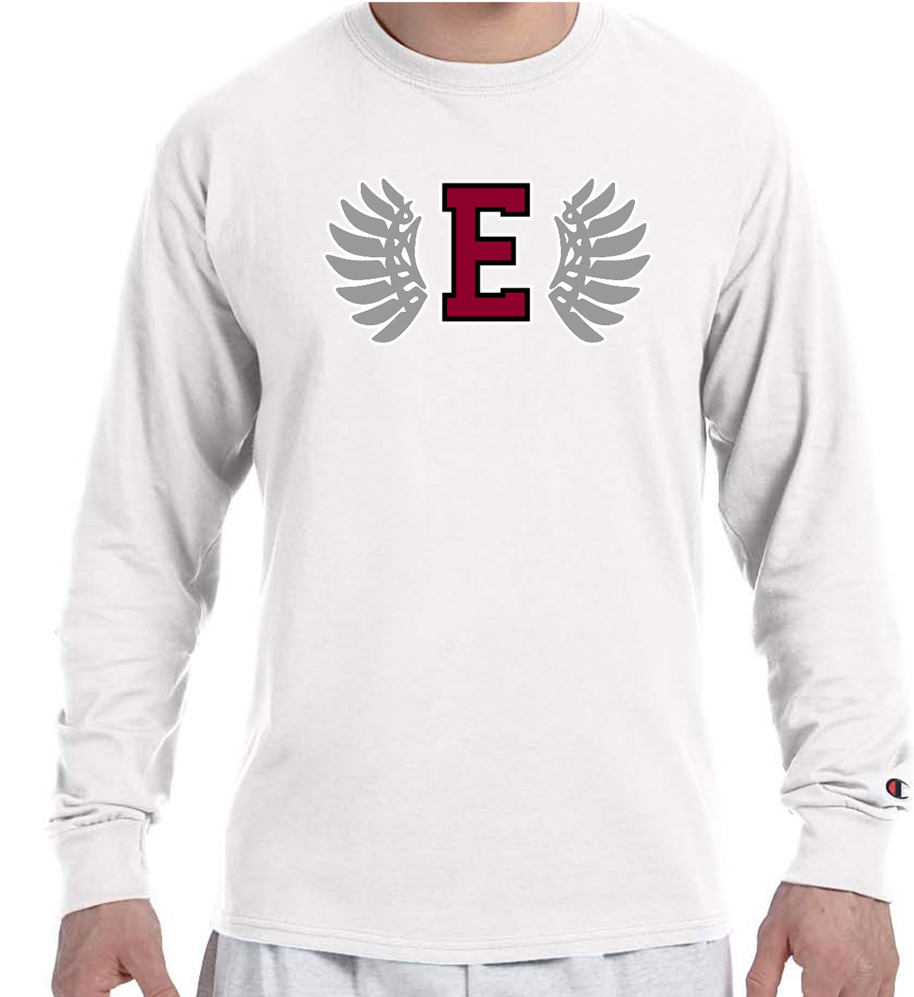 E WINGS Champion Brand Long Sleeve White