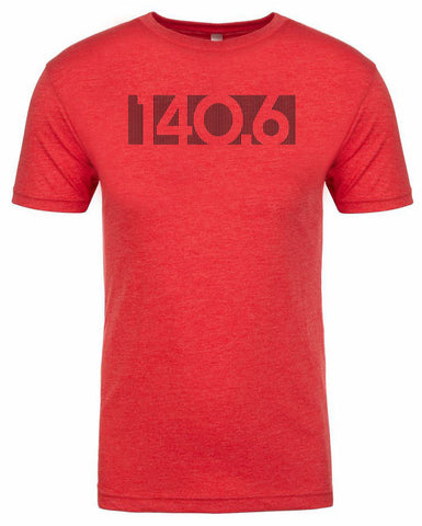 Ironman triathlon tshirt for men "140.6 bar code" Athletic Fit Short sleeve Red by Endurance Apparel