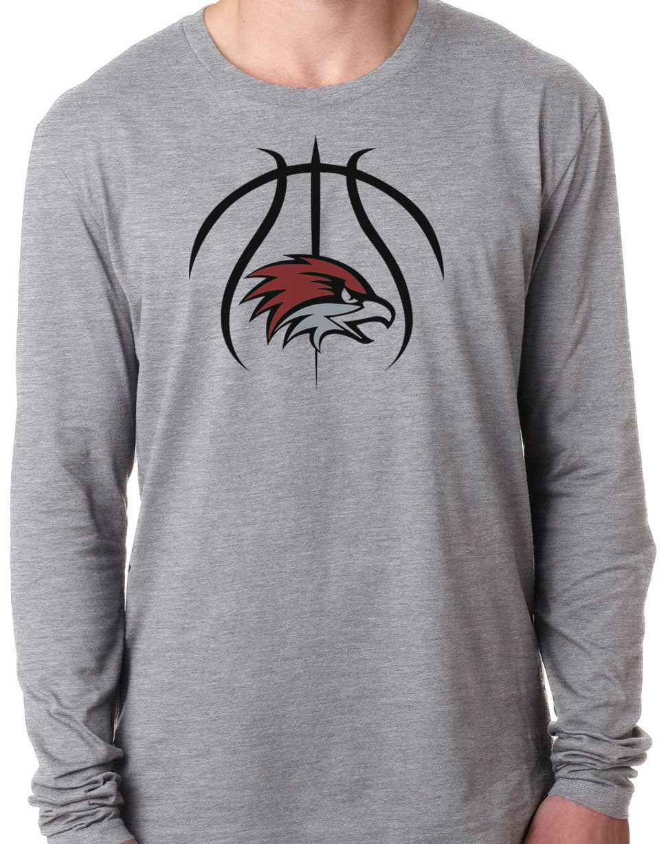BASKETBALL HAWK HEAD Long Sleeve Unisex Tri-Blend T-Shirt
