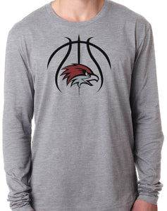 BASKETBALL HAWK HEAD Long Sleeve Unisex Tri-Blend T-Shirt