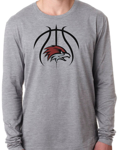 BASKETBALL HAWK HEAD Long Sleeve Unisex Tri-Blend T-Shirt