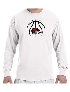 BASKETBALL HAWK HEAD Champion Brand Long Sleeve White