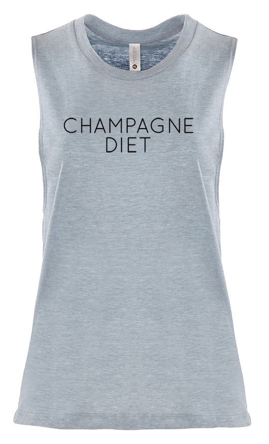 Women's Sleeveless Workout Tee "Champagne Diet"