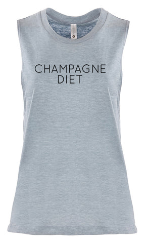 Women's Sleeveless Workout Tee "Champagne Diet"