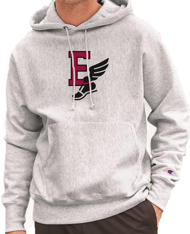 E WITH TRACK SHOE  Reverse Weave Champion Hoodie Sweatshirt