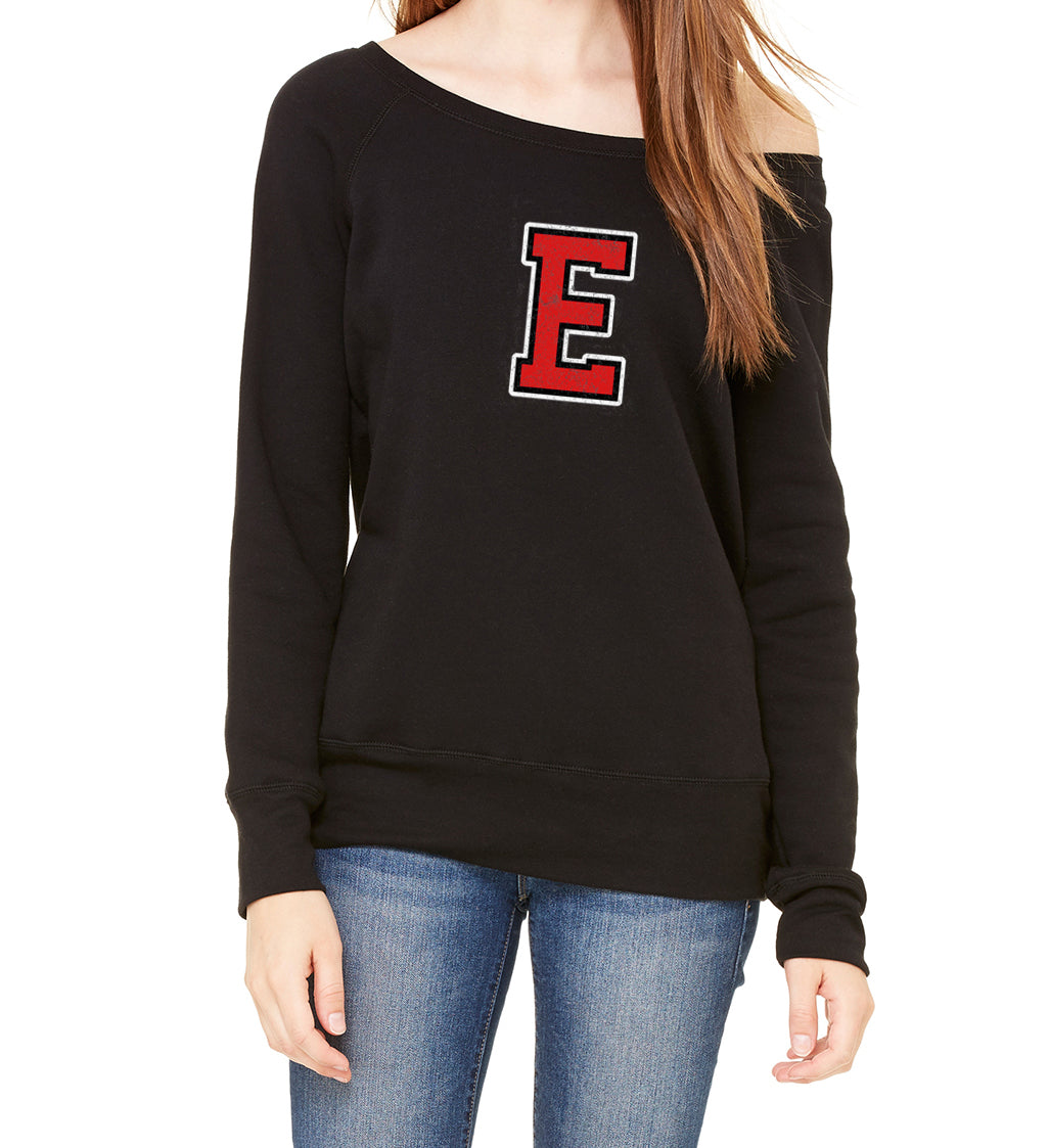 Vintage Bright E Bella & Canvas Wide Neck Sweatshirt