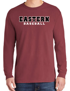 EASTERN BASEBALL Comfort Colors Long Sleeve in Crimson