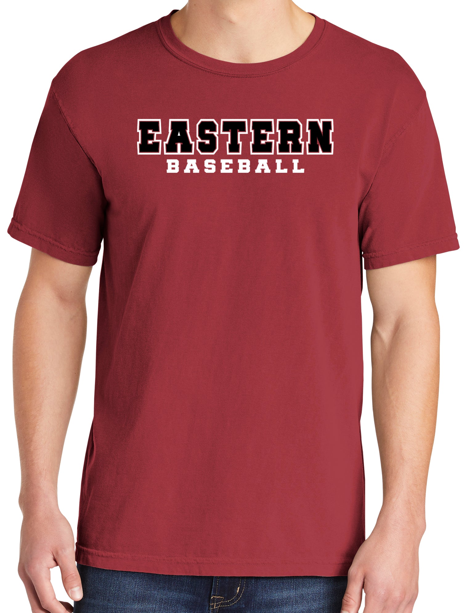 EASTERN BASEBALL Comfort Colors Short Sleeve in Crimson