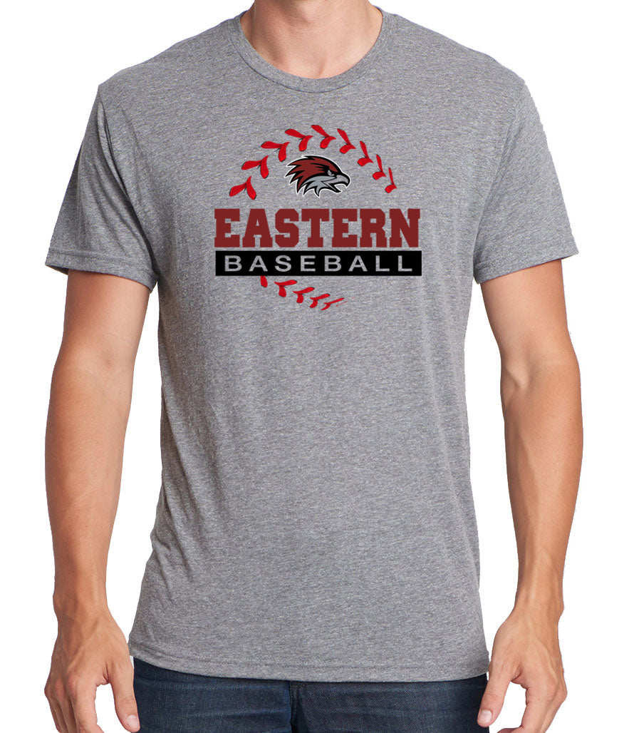 EASTERN BASEBALL SEAMS Men's Premium Short Sleeve Grey Tri-Blend