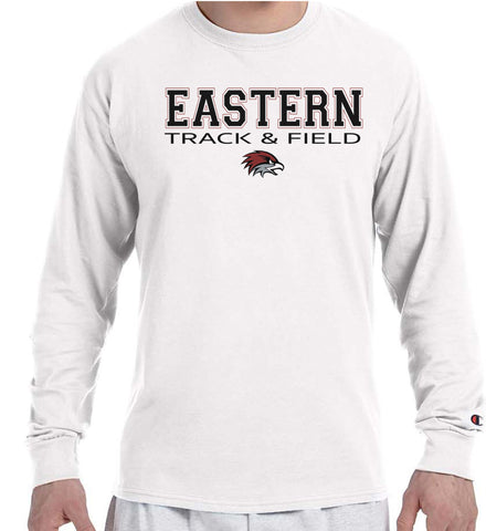 EASTERN TRACK & FIELD HAWK HEAD Champion Brand Long Sleeve White