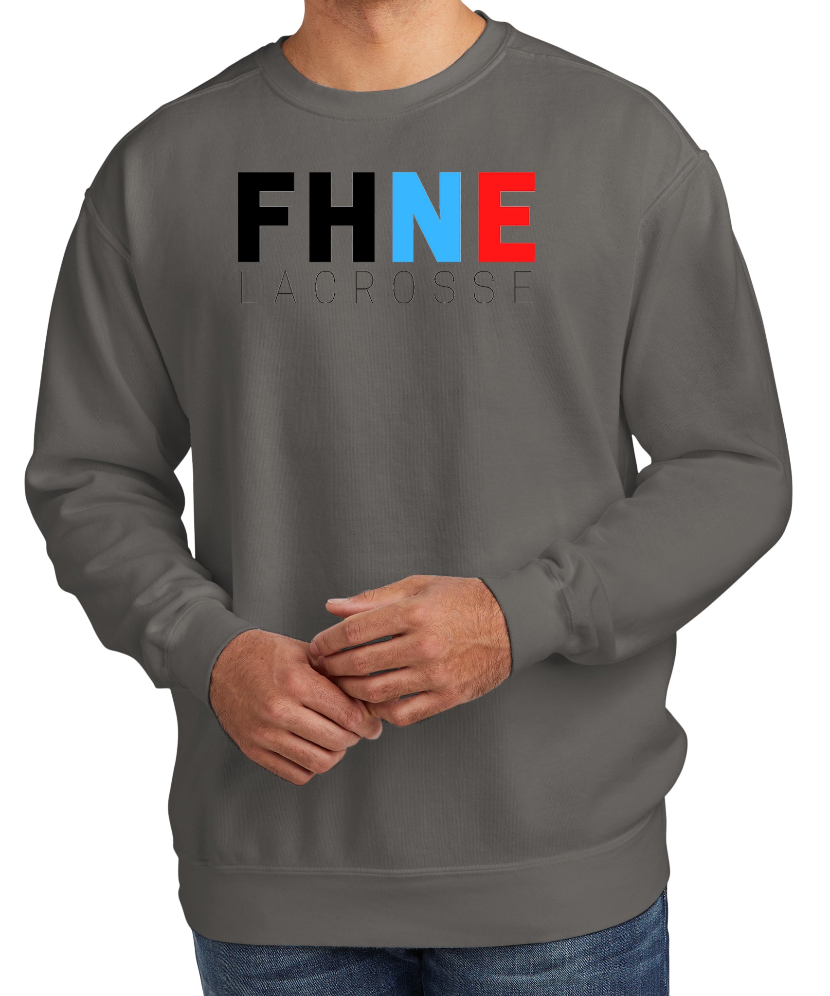FHNE LACROSSE Comfort Colors Crew Neck Sweatshirt in Grey
