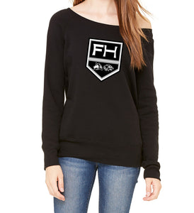 FHNE HOCKEY Bella & Canvas Wide Neck Sweatshirt Black