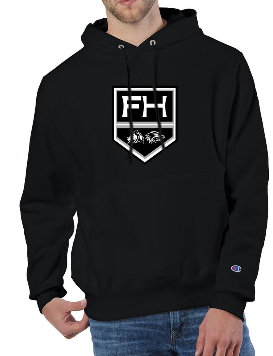 FHNE HOCKEY Reverse Weave Champion Hoodie Sweatshirt Black