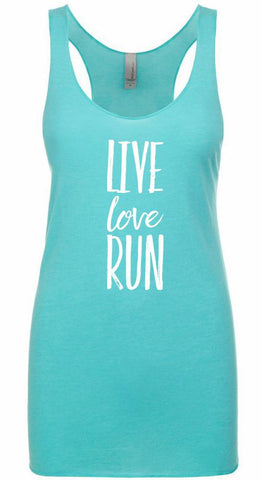 LIVE LOVE RUN Racer Back Tri-Blend Tank Top for Women