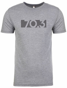 Half Ironman Tshirt For Men "70.3 bar code"