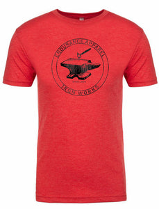 Men's short sleeve tshirt "Ironworks" black on red by Endurance Apparel