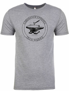 Men's short sleeve tshirt "Ironworks" black on gray by Endurance Apparel
