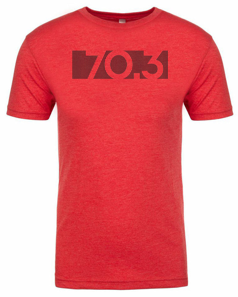 HALF DISTANCE TRIATHLON BAR CODE Men's Tri-Bend T-shirt
