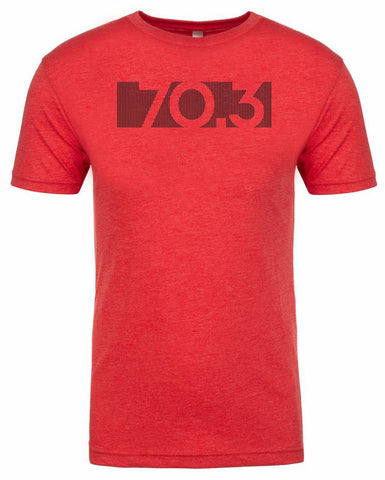 HALF DISTANCE TRIATHLON BAR CODE Men's Tri-Bend T-shirt