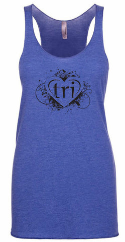 Women's racer back triathlon tank top "tri heart"