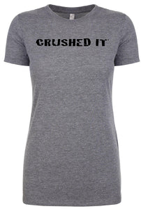 Woman's short sleeve athletic tshirt "crushed it" by Endurance Apparel