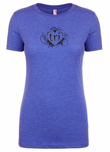 Women's short sleeve triathlon tshirt "heart tri" by Endurance Apparel