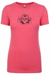 Woman's short sleeve tshirt For Runner "Run Heart"
