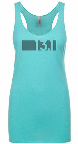 Women's racer back running tank top "13.1 BAR CODE" by Endurance Apparel